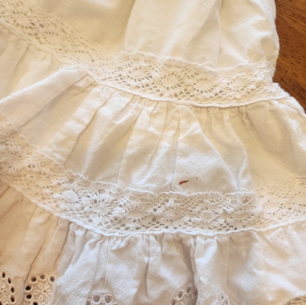 Calvin Klein Girls Off  The Shoulder Jean Ruffle Dress Size 2T - Picture 6 of 6